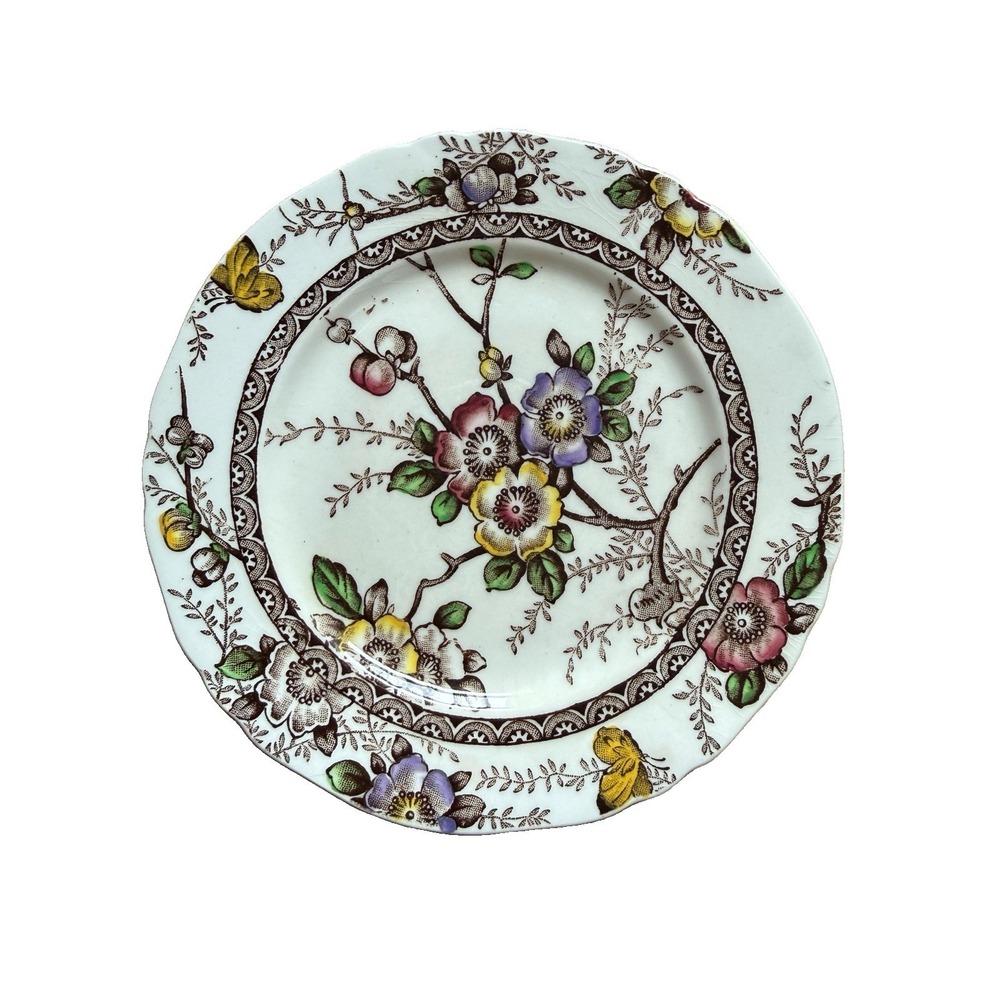 Alfred Meakin Medway Decor Dark Brown Multicolor Bread & Butter Plate 343312